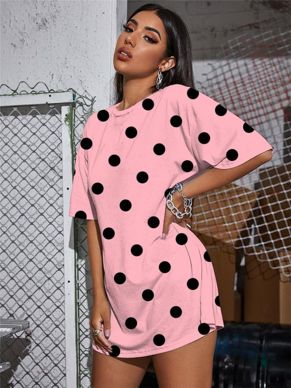 
Colorful T Shirt Women Dots Summer Pink Punk Rock Harajuku Tshirt Printed
                