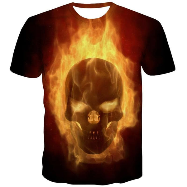 
Skull T shirt Men Flame Tshirt Printed Gothic Anime Clothes Funny Shirt Print
                
