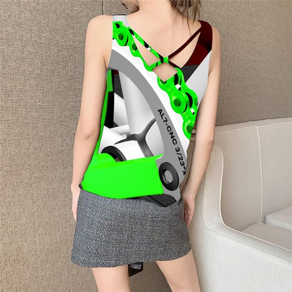 
Metal Tank Top Women Engine Vest Printed Gear Vest Print Street Sleeveless 3d
                