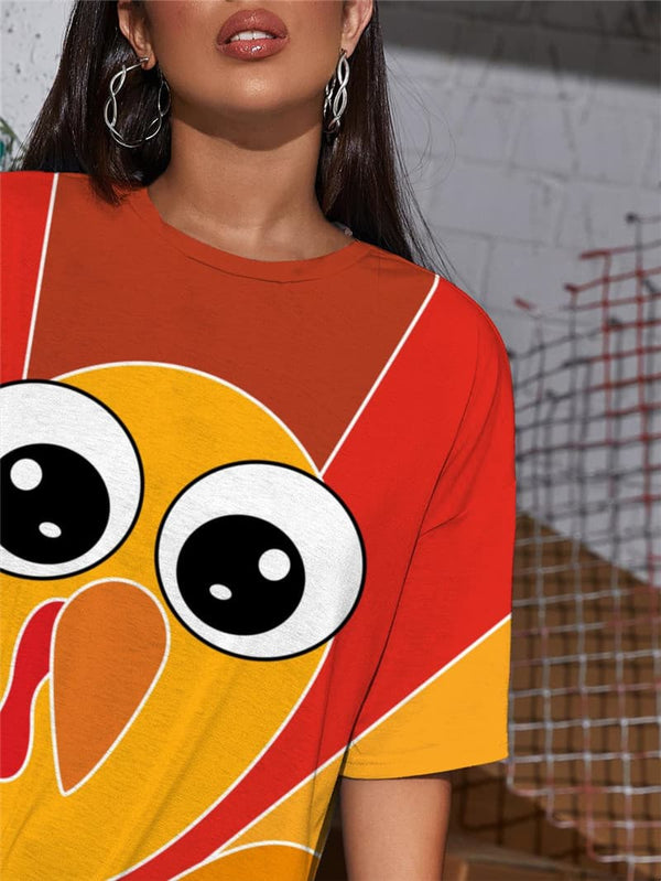 
Thanksgiving T-shirt Women Animal Shirt Print Colorful Tshirt Printed Funny T-shirts 3d
                