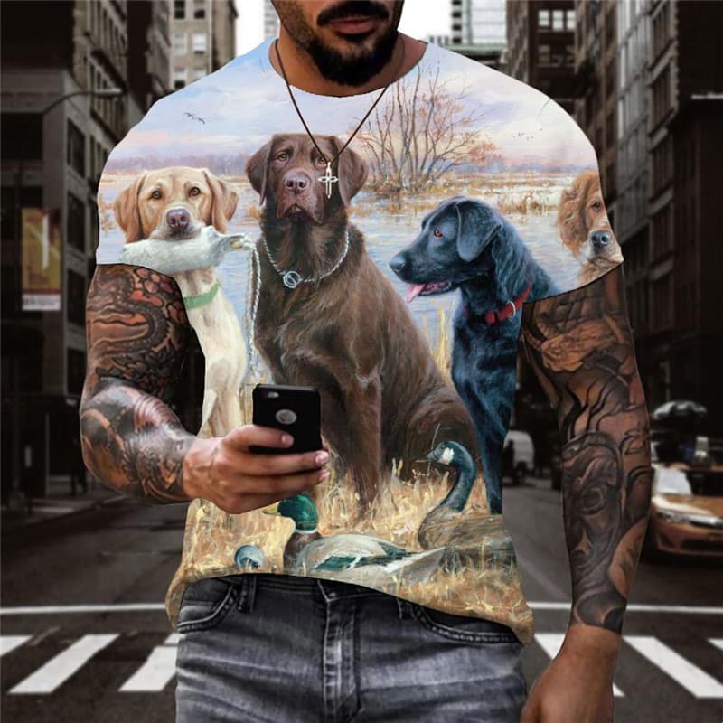 Deer T shirt Men Christmas Shirt Print Landscape Tshirts Casual Snow Anime Clothes