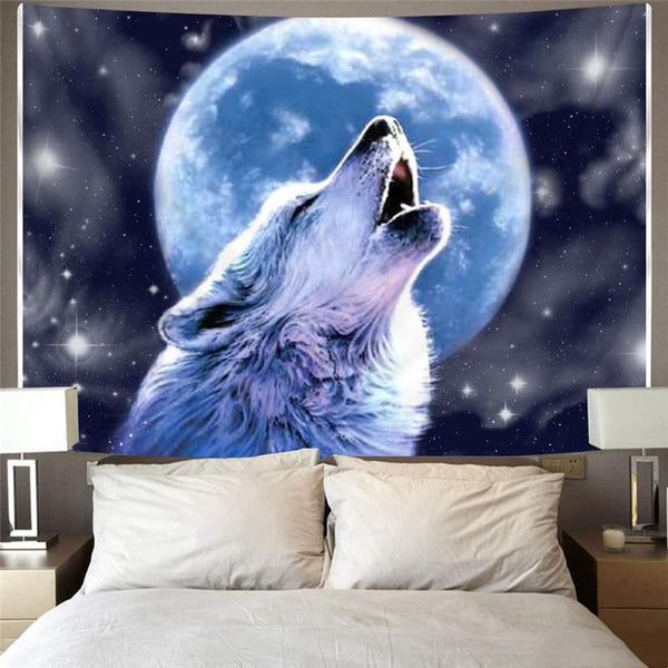 
Wolf Tapiz Animal Home Tapestrys Anime Tapestries Moon Rug Wall Galaxy Tenture Mandala
                