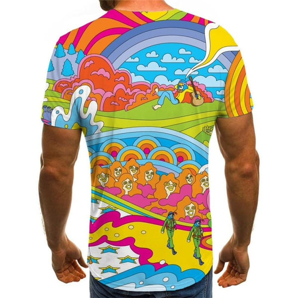 
Hippie T shirt Men Waves Tshirts Casual Colorful Funny T shirts Hip Hop Anime Clothes
                