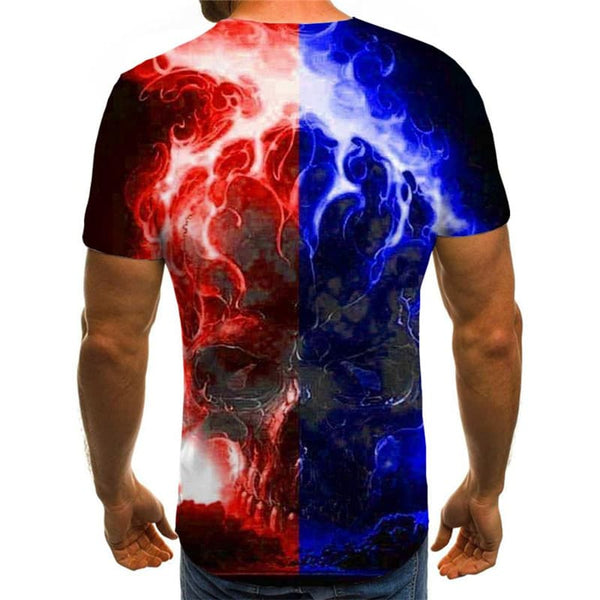 
Skull T shirt Men Flame Anime Clothes Colorful Tshirt Printed Short Sleeve
                