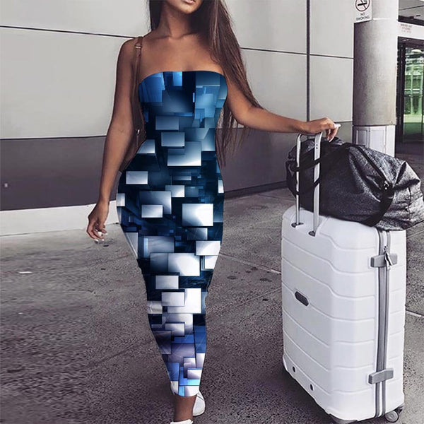 Geometric Dress Women Psychedelic 3d Print Vortex Party Stereoscopic Vestido Sexy - KYKU