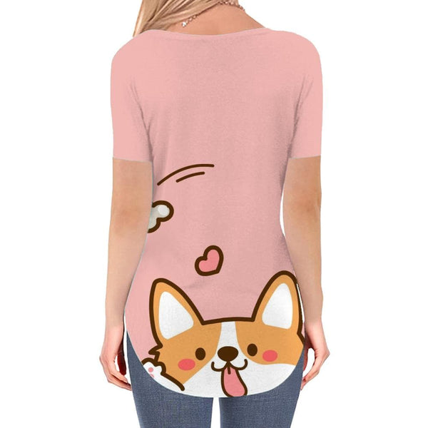 
Animal T Shirt Women Dog Shirt Print Love T-shirts 3d Bone V-neck Tshirt Lovely Funny T shirts
                