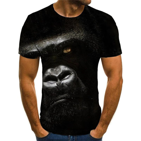 
Orangutan T-shirt Men Animal T-shirts 3d Ferocious Tshirts Casual Black Tshirt Printed
                