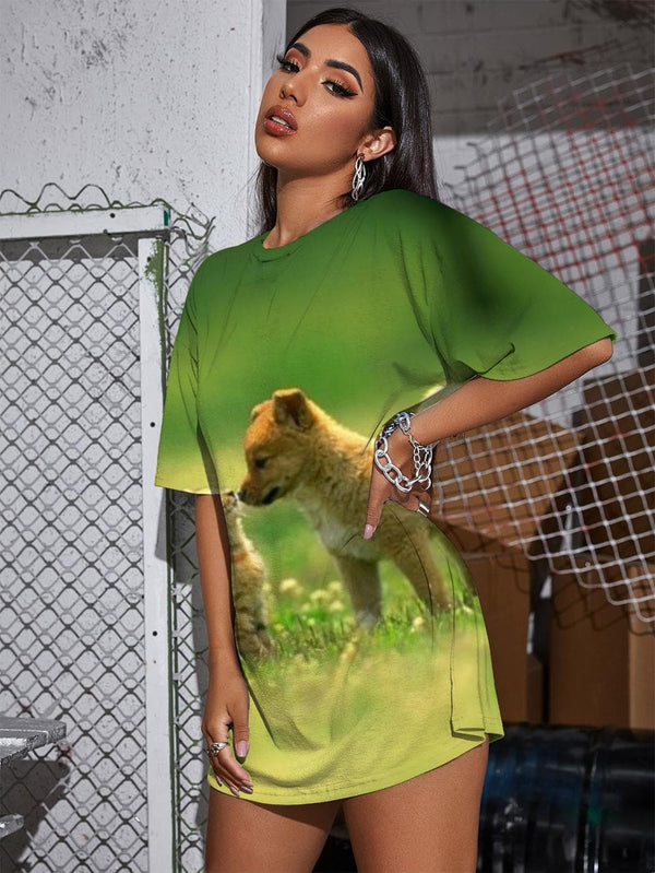 
Dog T Shirt Women Cat Tshirt Printed Animal Funny T shirts Lovely Gothic
                