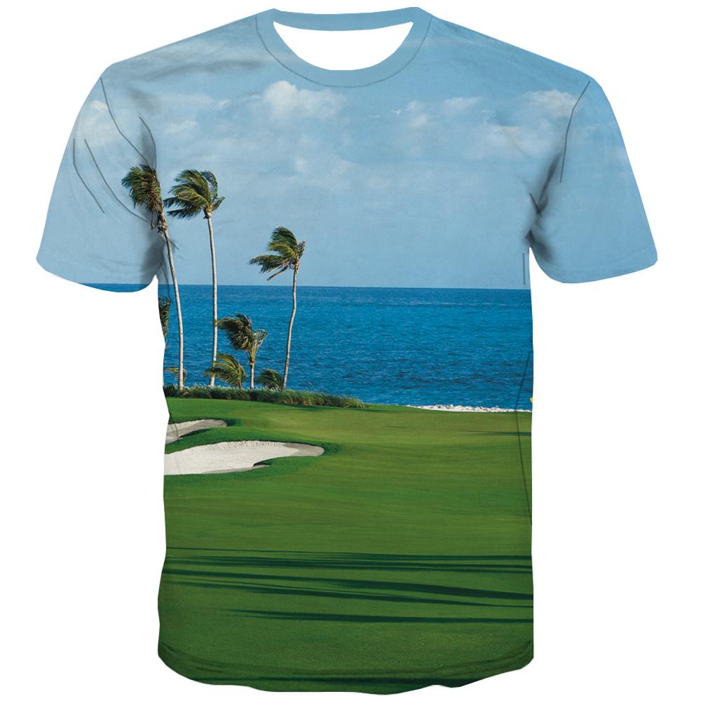 Lawn T-shirt Men Golf Tshirts Novelty Forest T shirts Funny Natural T-shirts Graphic Game Tshirts Casual