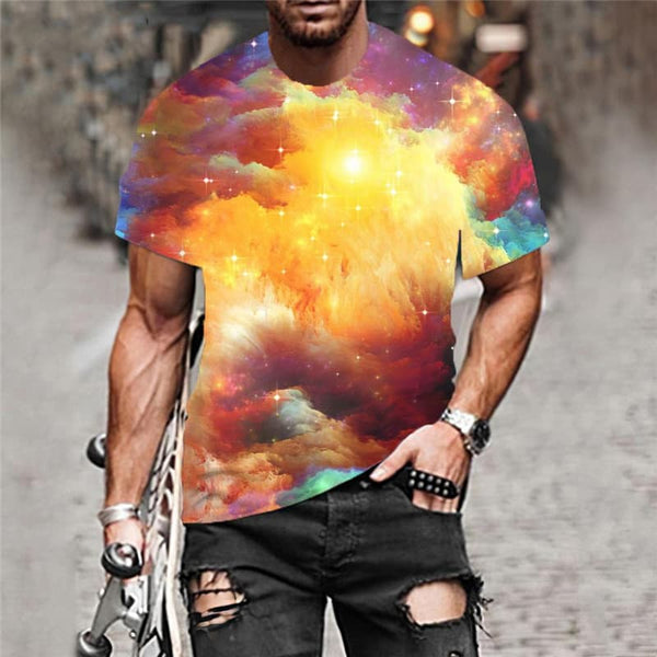 
Galaxy T-shirt Men Smoke Anime Clothes Colorful Tshirt Printed Nebula T-shirts 3d
                