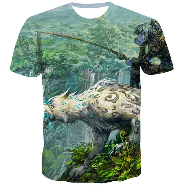 Animal T-shirt Men Tiger T-shirts Graphic Fishing Tshirt Anime Forest Shirt Print Harajuku Tshirt Printed - KYKU