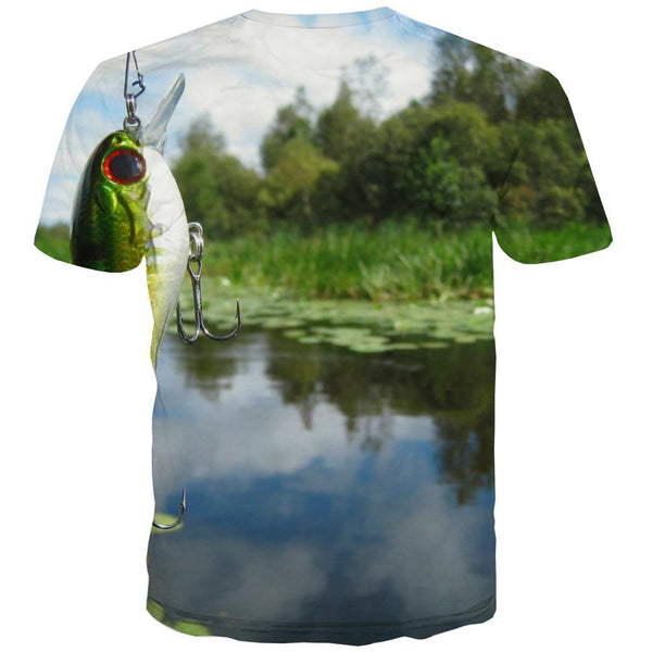 
fishing T shirts Men fish Tshirt Anime lake Shirt Print Short Sleeve Punk Rock - KYKU
                