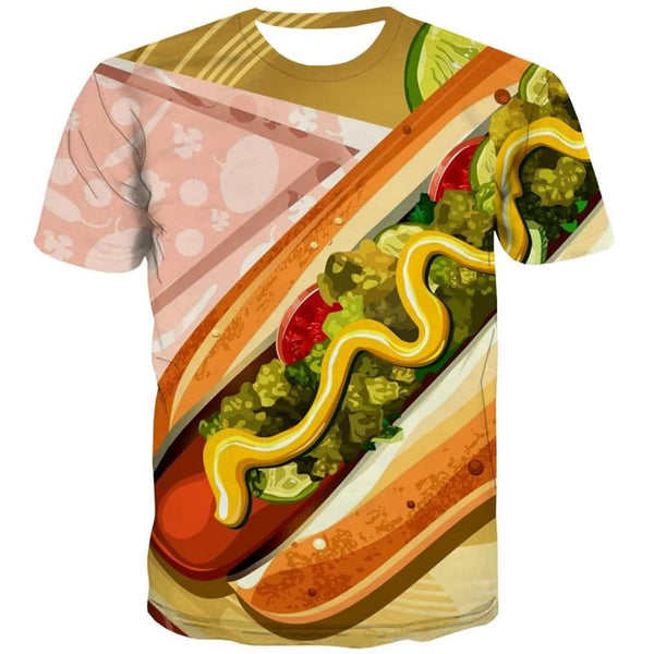 
Hot Dog T shirt Men Hamburger Tshirt Printed Food Shirt Print Funny Tshirts Casual
                