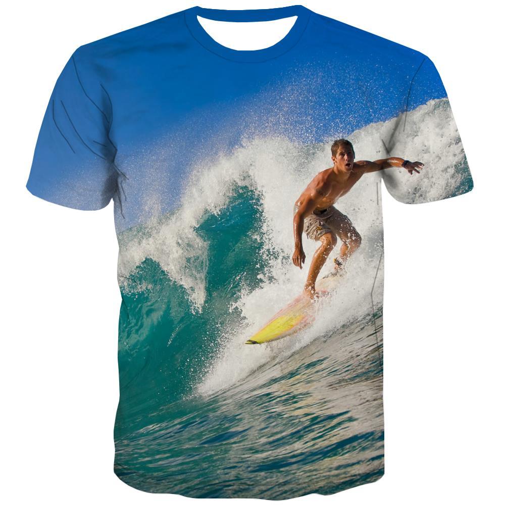 surf T shirts Men The sea T shirts Funny sport Tshirts Cool Cool T-shirts 3d - KYKU