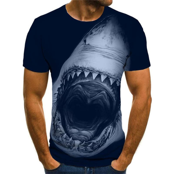 
Shark T shirt Men Ocean Tshirts Casual Animal Shirt Print Black Anime Clothes
                