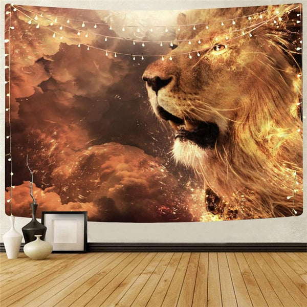Lion Tapiz Animal Rug Wall Anime Tapestries Nebula Wall Tapestry Harajuku Tenture Mandala