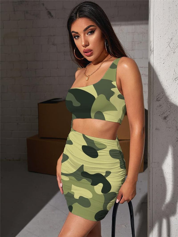 
Camouflage Dresses Women Psychedelic Hollow out Dresses Abstract 3d Print Harajuku Halter Sleeveless
                