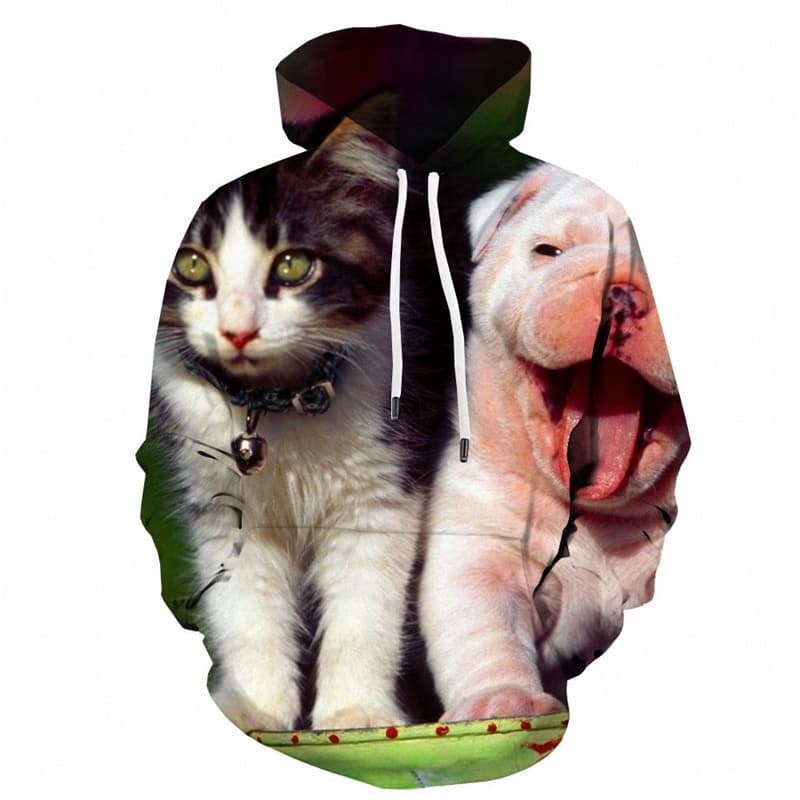 Animal Hoodie Men Hip Hop Hoody Anime Christmas Hoodie Print Harajuku Hooded Casual
