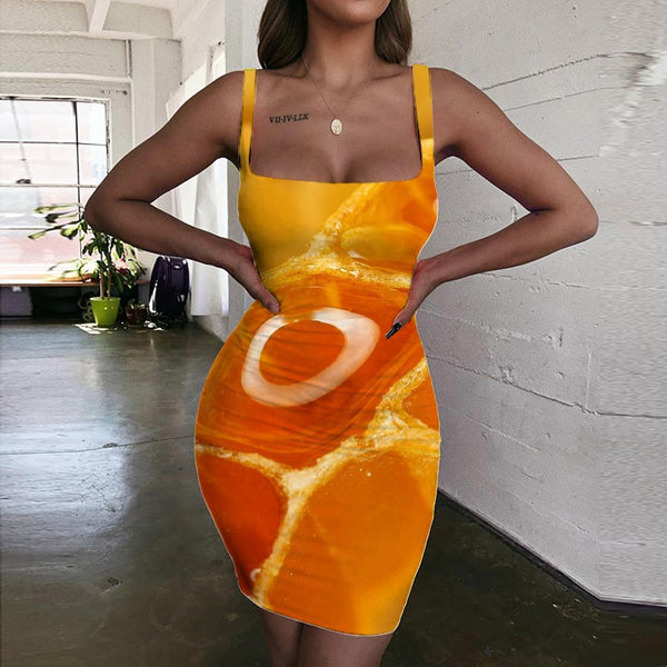 Geometric Dress Women Psychedelic 3d Print Vortex Sundress Honey Bodycon Dress Honeycomb Ladies Dresses - KYKU