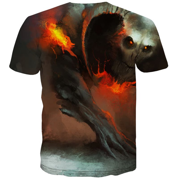 
Skull T-shirt Men War Tshirt Printed Flame T-shirts Graphic Terror Tshirt Anime
                