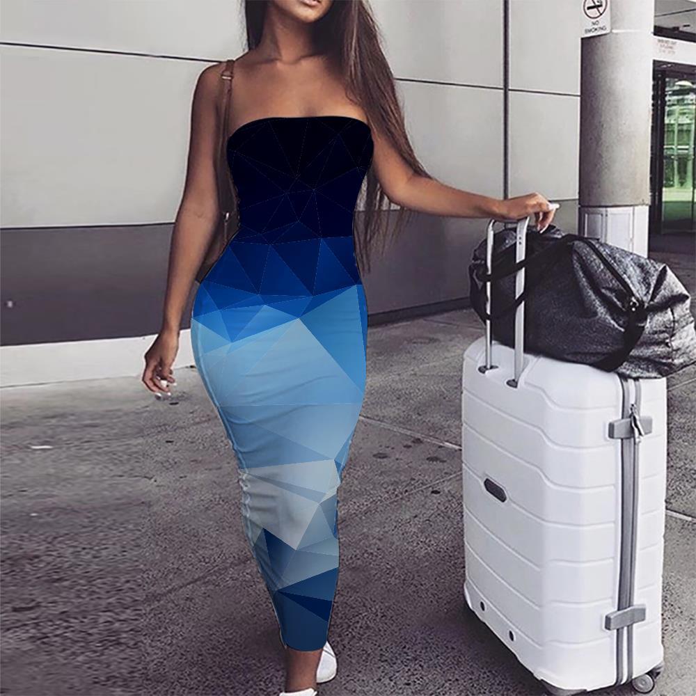 Geometric Dress Women Psychedelic Sundress Vortex Vestido Sexy Square Party - KYKU