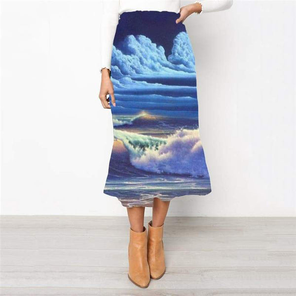 Indios Skirt Women Cloud Rock Frauen Horse High waist skirts Womens Clothing - KYKU