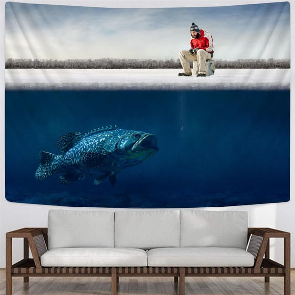 
Fish Tapiz Animal Wall Tapestry Funny Tenture Mandala Fisherman Tapestries Fishinger Rug Wall
                