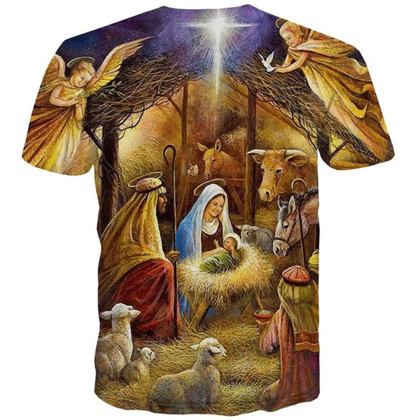
Christian T shirt Men Galaxy T-shirts 3d Angel Shirt Print Animal Tshirt Printed
                