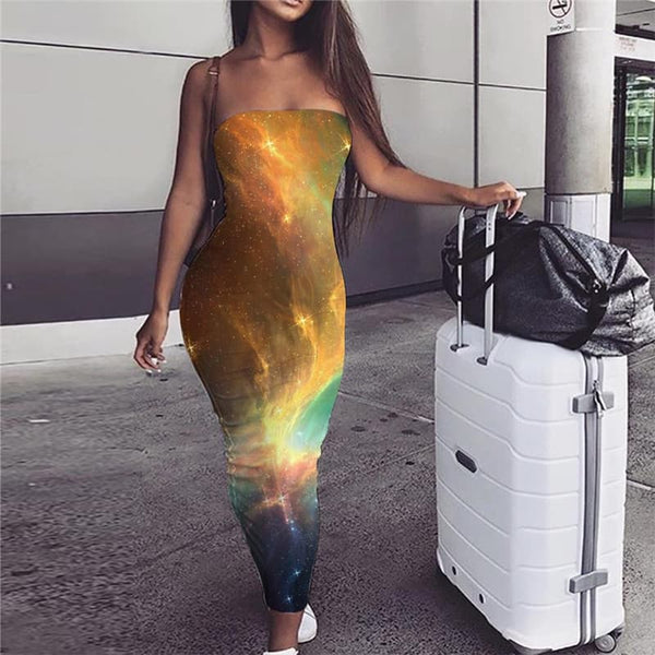 Galaxy Dress Women Space Boho Universe 3d Print Colorful Ladies Dresses