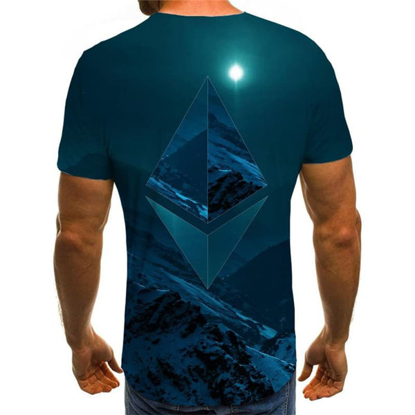 
Ethereum T-shirt Men Art Tshirt Printed Landscape Shirt Print Mountain Anime Clothes
                