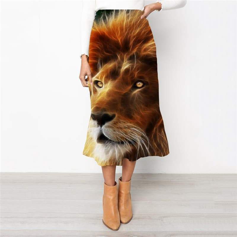 Lion Skirts Women Animal Rock Frauen Anime Skirt Ladies Galaxy School skirt Harajuku High waist skirts - KYKU