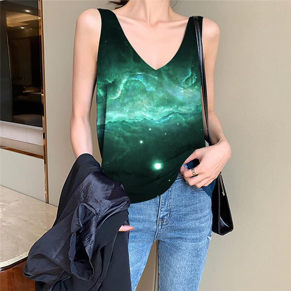 Galaxy Tank Top Women Space Anime Clothes Universe Sleeveless 3d Black Vest Print