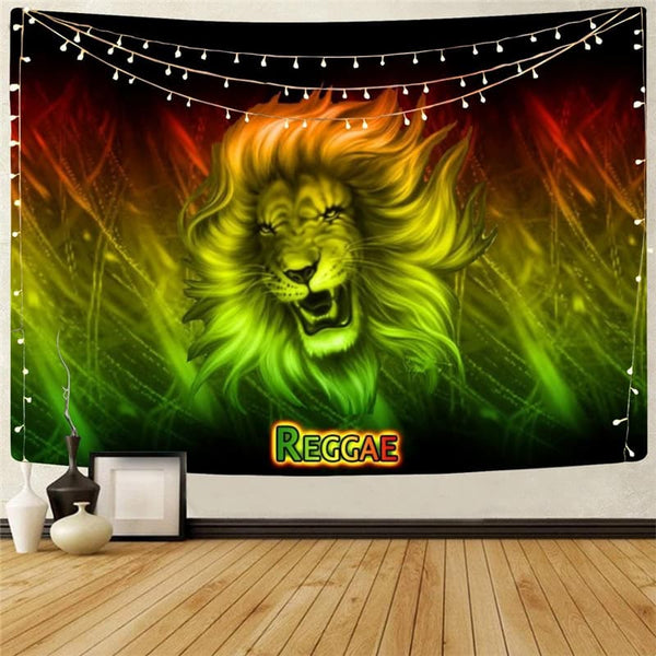 Lion Tapestry Animal Tenture Mandala Anime Tapestries Colorful Wall Tapestry Green Rug Wall