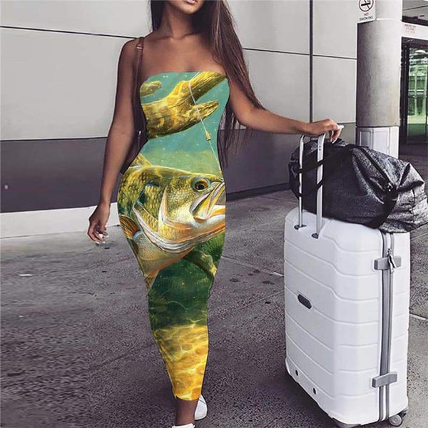 Fish Dress Women Animal Vestido Sexy Ocean 3d Print Fishing Party - KYKU
