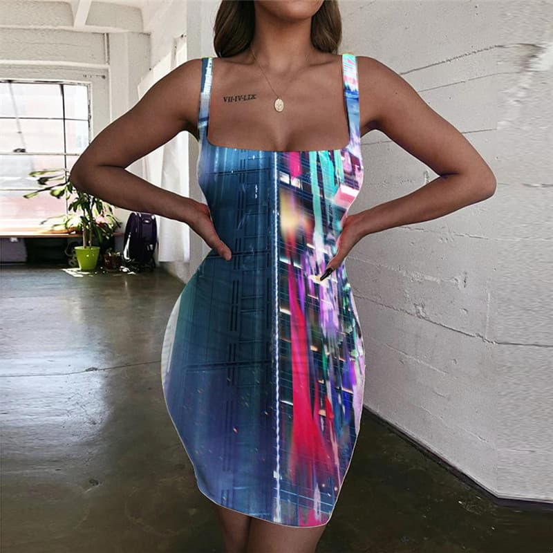 Fish Dresses Women Tropical Vestido Sexy Squid Sundress Animal Bodycon Dress Nebula Ladies Dresses