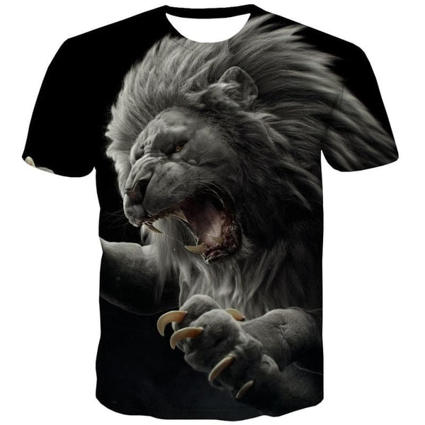 
Lion T shirt Men Animal Anime Clothes Ferocious Funny T shirts Harajuku Shirt Print
                