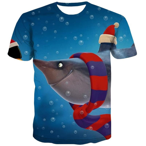 
Shark T-shirt Men Ocean Tshirt Printed Animal Shirt Print Christmas Anime Clothes
                