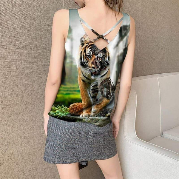
Lion Tank-Top women Animal Anime Clothes Anime Funny Top Tiger Sleeveless 3d Harajuku Vest Print - KYKU
                