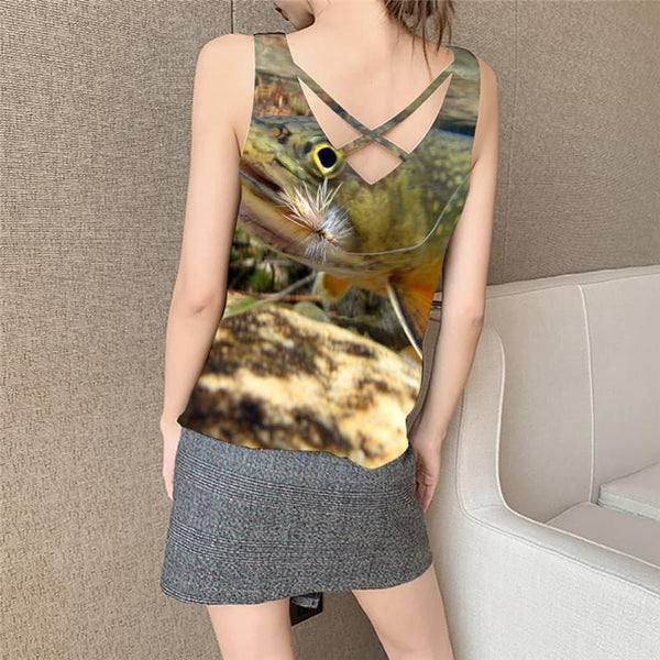 
Animal Tank Top Women Fishing Sleeveless 3d Novel Anime Clothes Womens Clothing
                