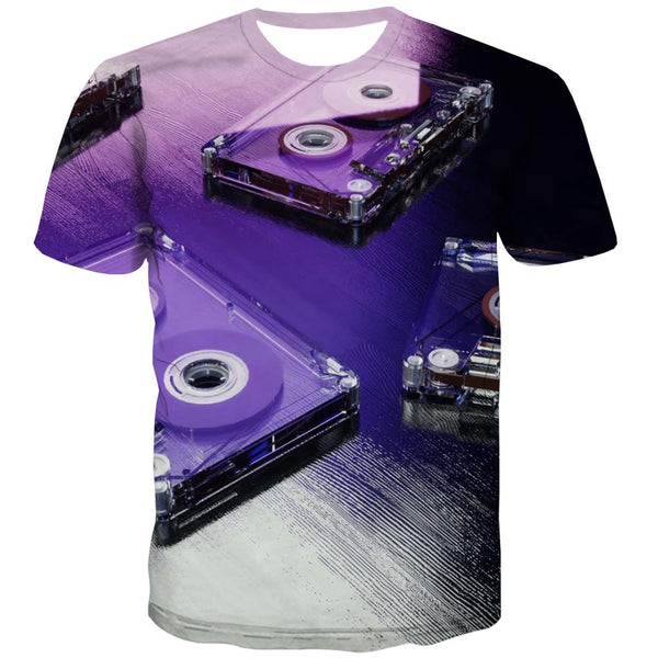 Music T-shirt Men Instrument Tshirts Casual Retro Tshirt Anime Electronic T-shirts 3d