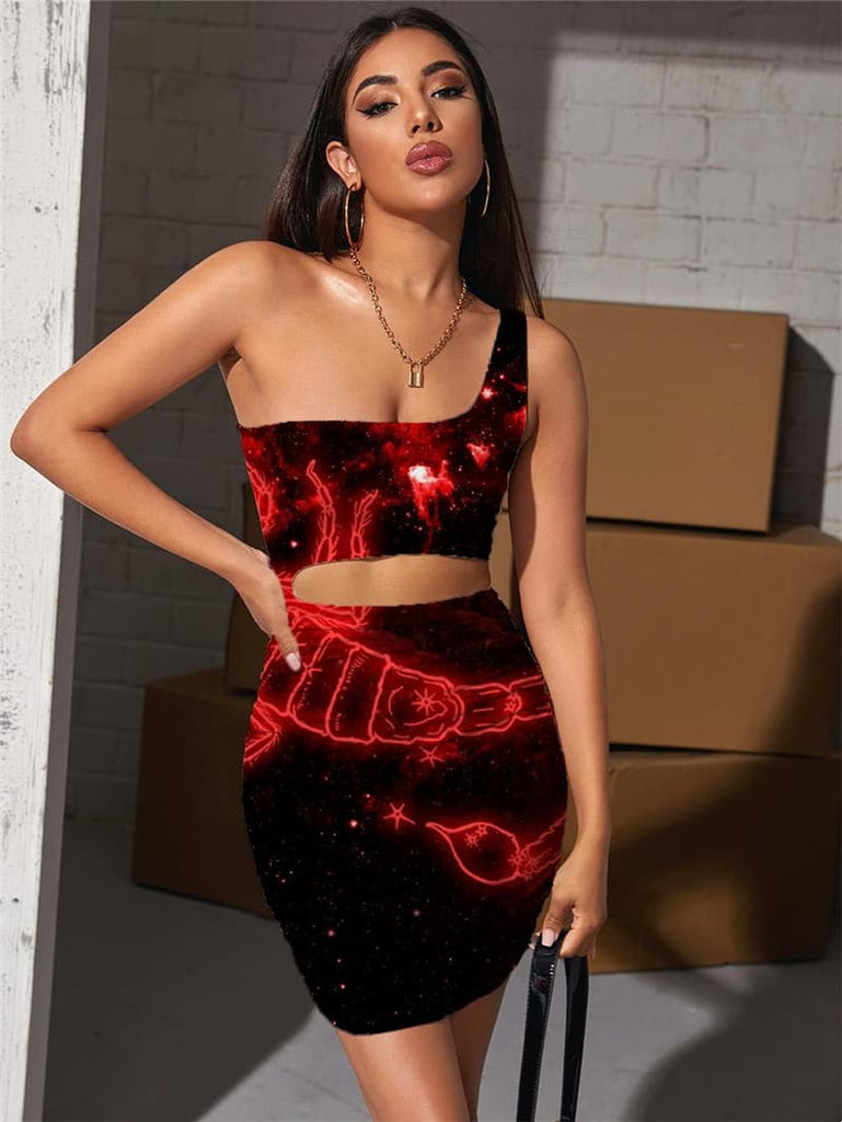 Scorpio Dresses Women Galaxy 3d Print Nebula Bodycon Dress Animal Vestido Sexy