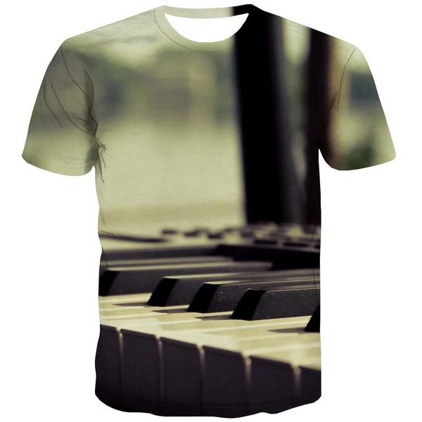 Music T shirts Men Instrument Tshirt Anime Retro T shirts Funny Electronic Shirt Print