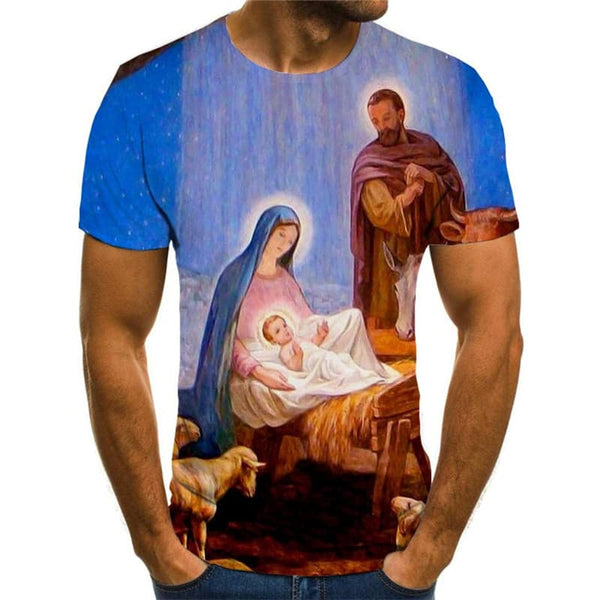 
Christian T shirt Men Animal Anime Clothes Jesus Tshirts Casual Galaxy Funny T shirts
                