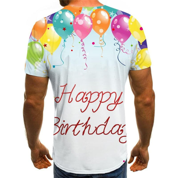 
Happy Birthday T-shirt Men Balloon Anime Clothes Party Tshirt Printed Colorful Funny T shirts
                