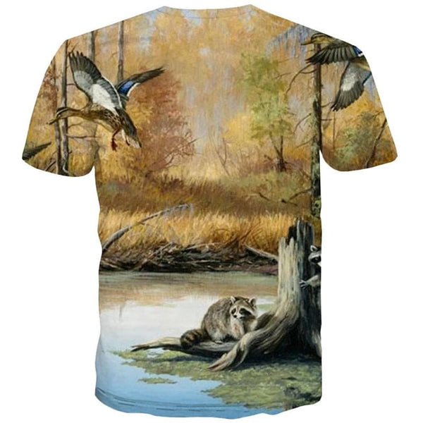 
Animal T-shirt Men Landscape T-shirts 3d Tree Shirt Print Harajuku Tshirts Casual
                