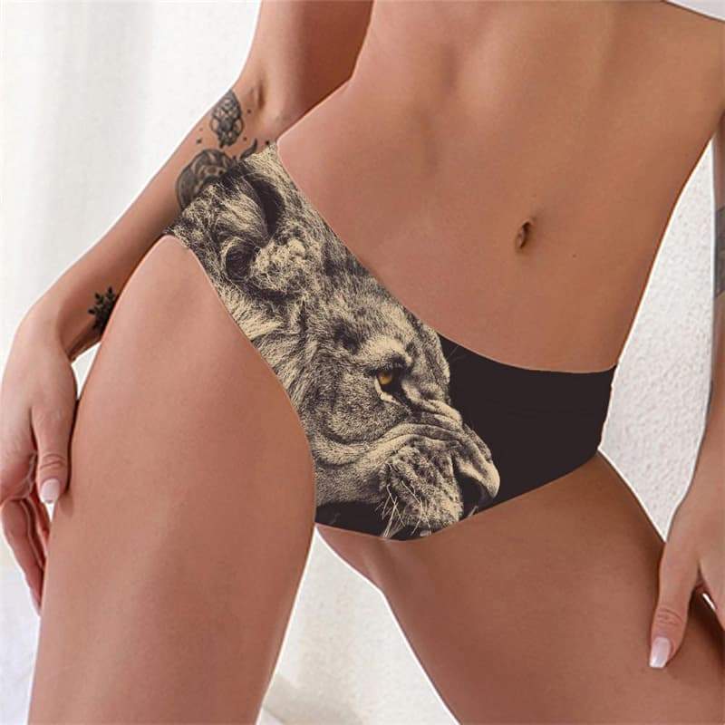 Lion Panties Women Animal Knickers Anime Tanga Harajuku Underwear Ferocious Sexy - KYKU