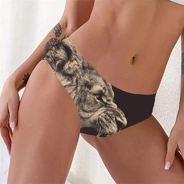 Lion Panties Women Animal Knickers Anime Tanga Harajuku Underwear Ferocious Sexy - KYKU