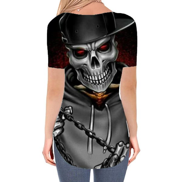 
Skull T-shirt women Skeleton T-shirts 3d Rock Shirt Print Hip Hop Funny T shirts
                