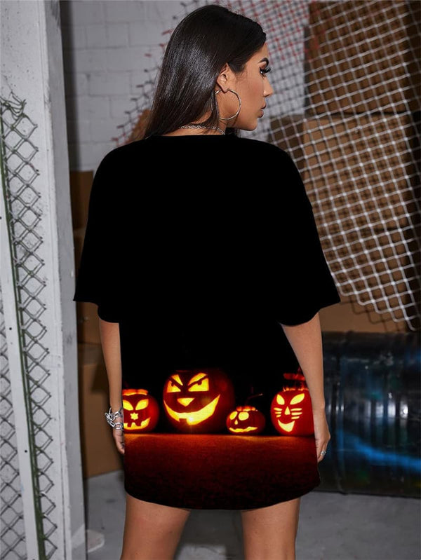 
Halloween T Shirt Women Pumpkin Funny T shirts Party Shirt Print Cosplay Summer
                
