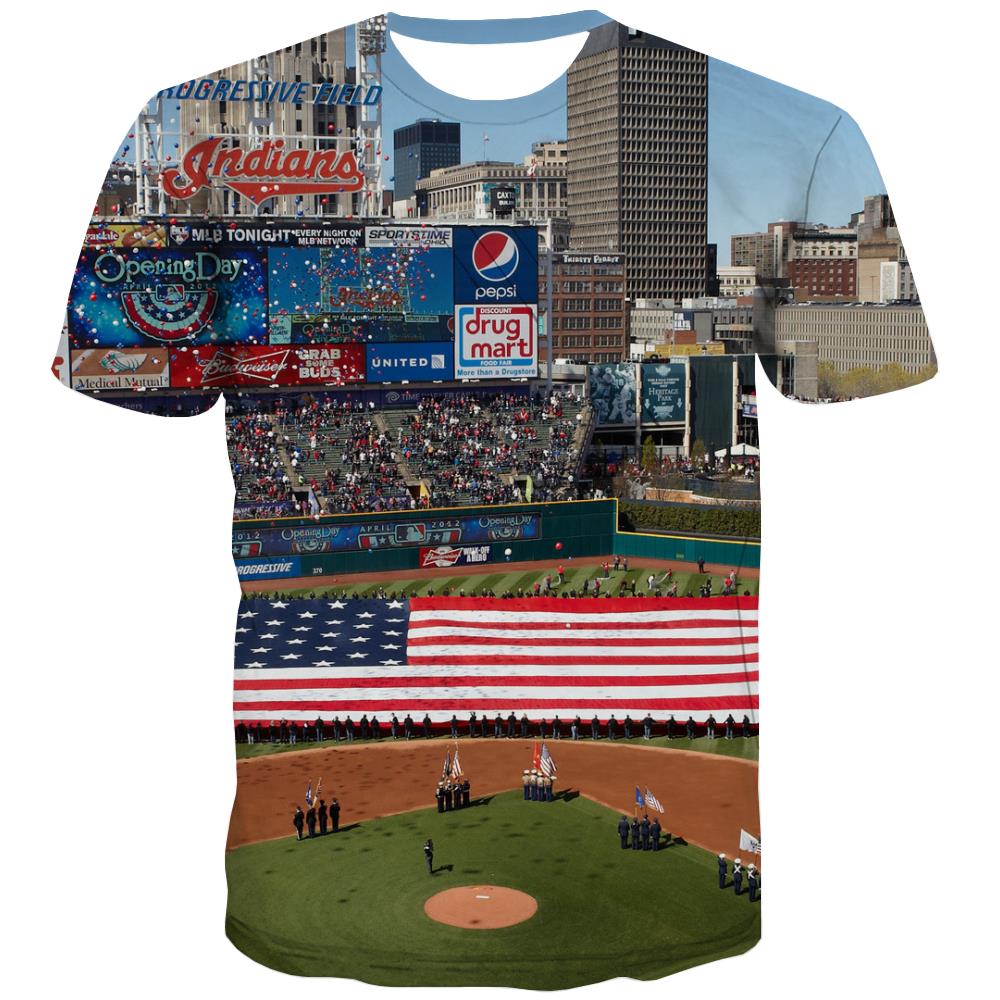 Baseball T shirts Men Stadium Tshirts Casual Game Tshirts Cool White Tshirt Anime